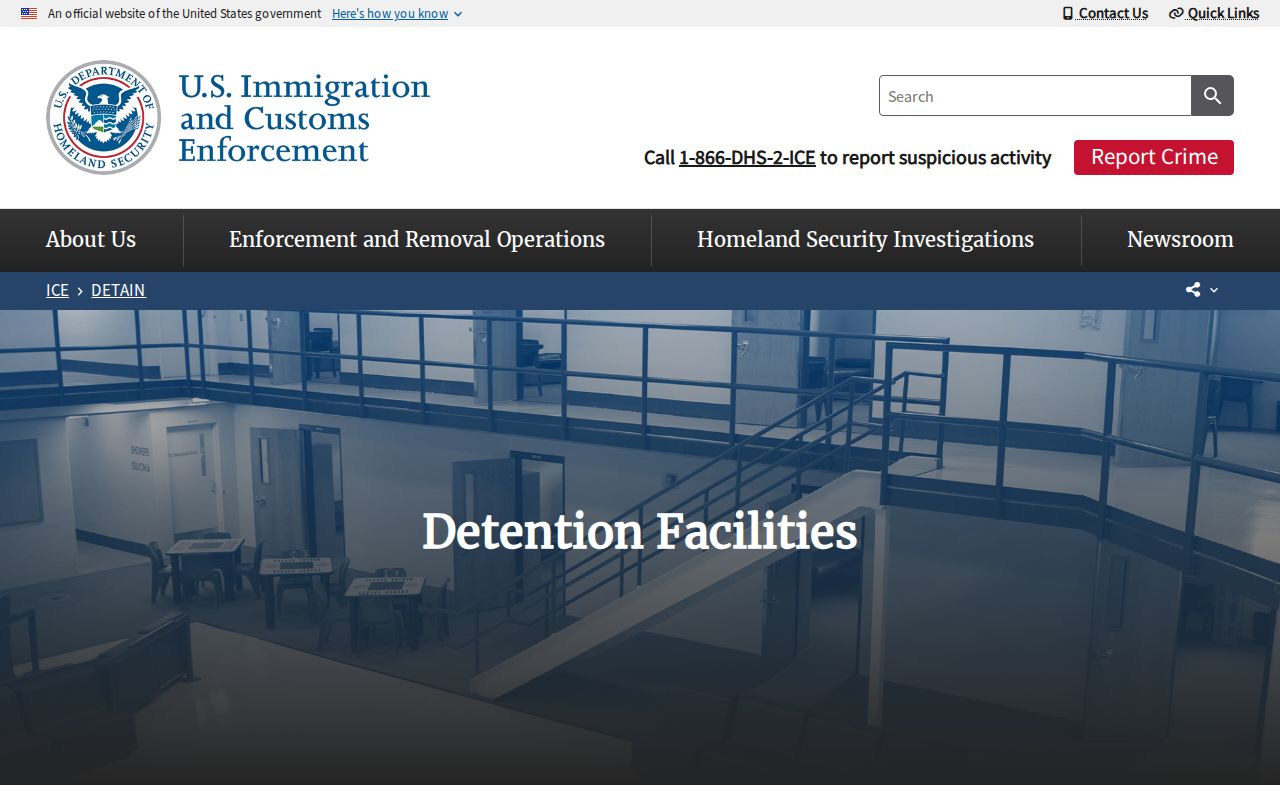 ICE listing for Chase County Detention Center release and transfer context